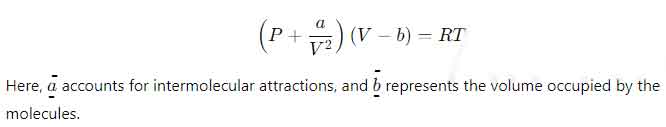 The Van der Waals Modified Equation